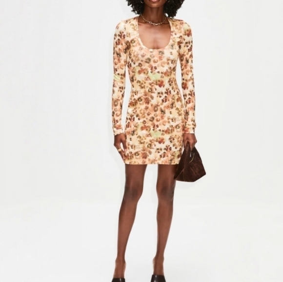 Nanushka Dresses & Skirts - Nanushka Cathleen Mini Dress Bodycon Long sleeve Ribbed Animal Print NWT